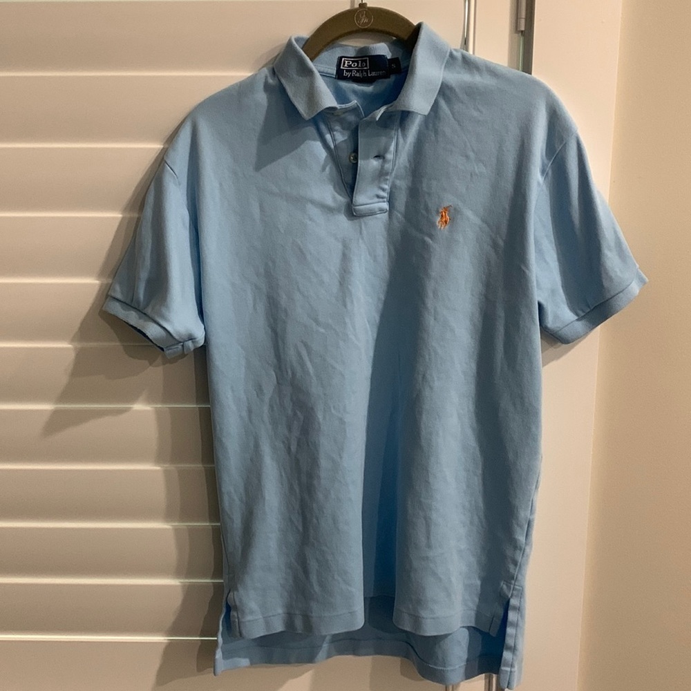 Mens Small Light Blue Polo short sleeve shirt polo by Ralph Lauren